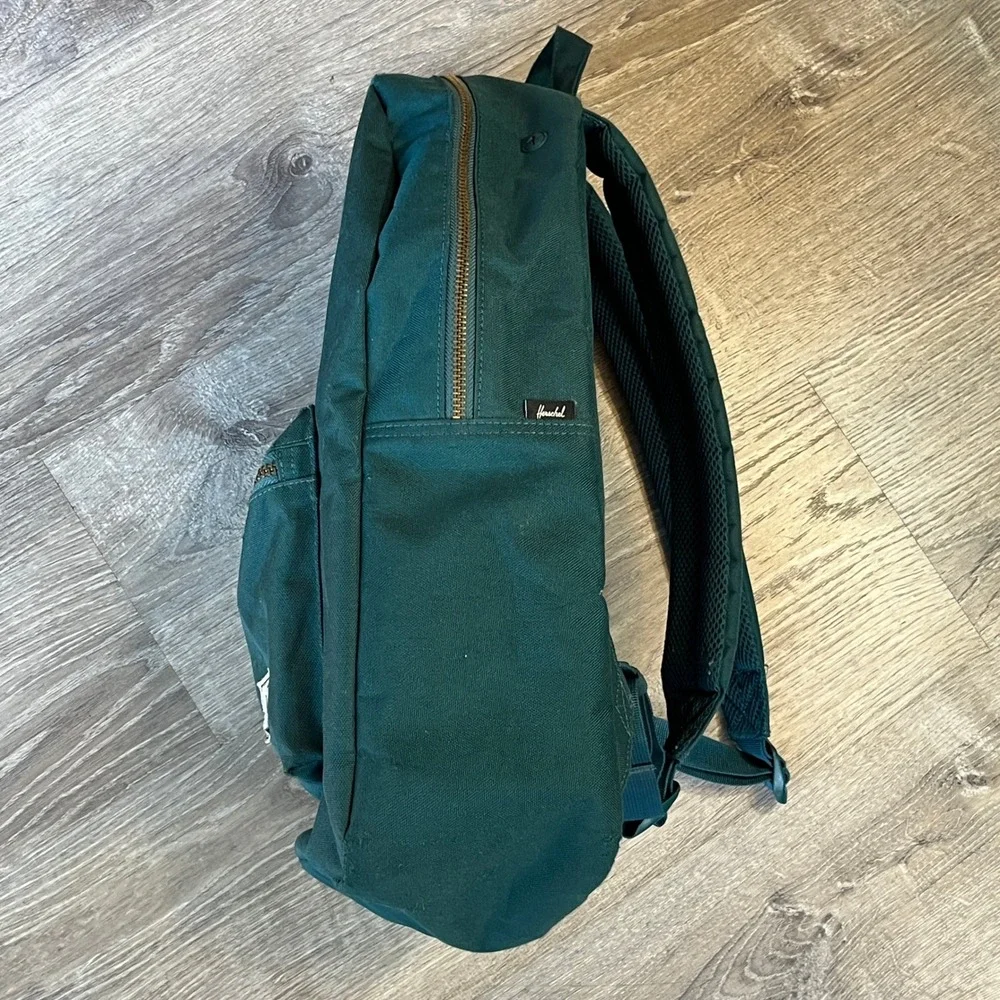 Herschel Supply Co Heritage Backpack Forest Green Gold Zipper Canvas Bag
